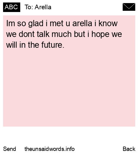 unsent message to Arella