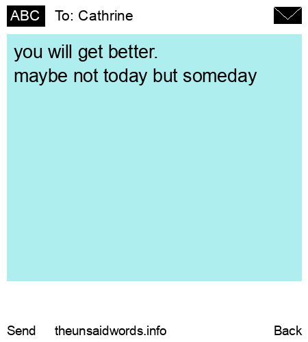unsent message to Cathrine
