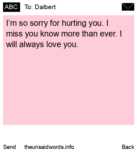 unsent message to Dalbert