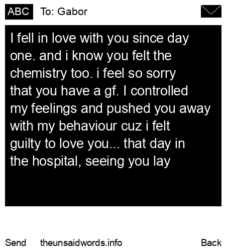 unsent message to Gabor