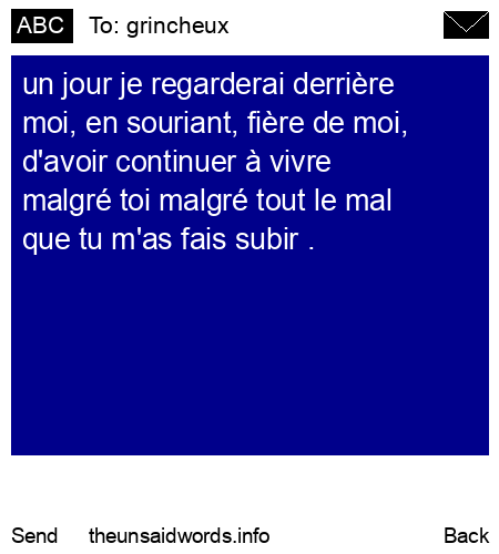 unsent message to grincheux