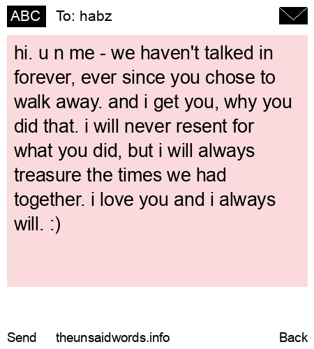 unsent message to habz