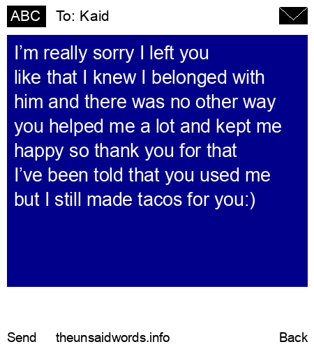 unsent message to Kaid