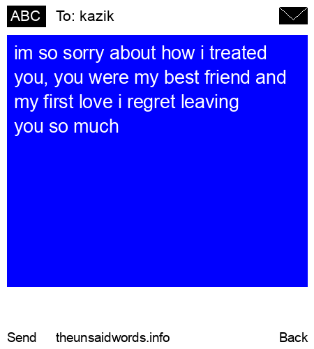 unsent message to kazik