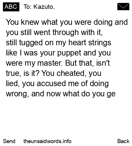 unsent message to Kazuto,