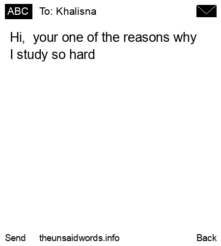 unsent message to Khalisna