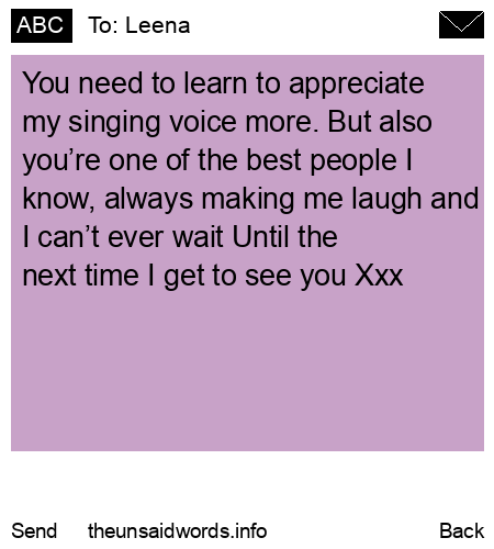 unsent message to Leena