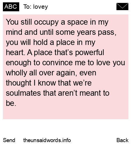 unsent message to lovey
