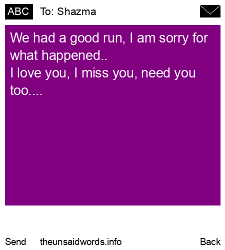 unsent message to Shazma