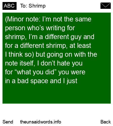 unsent message to Shrimp