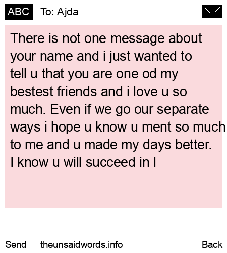 unsent message to Ajda