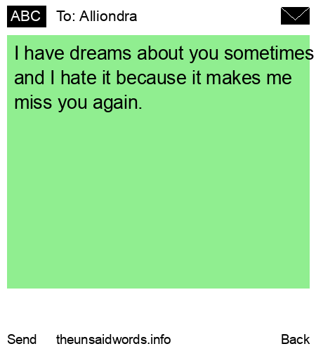 unsent message to Alliondra
