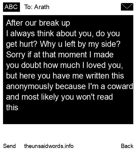 unsent message to Arath