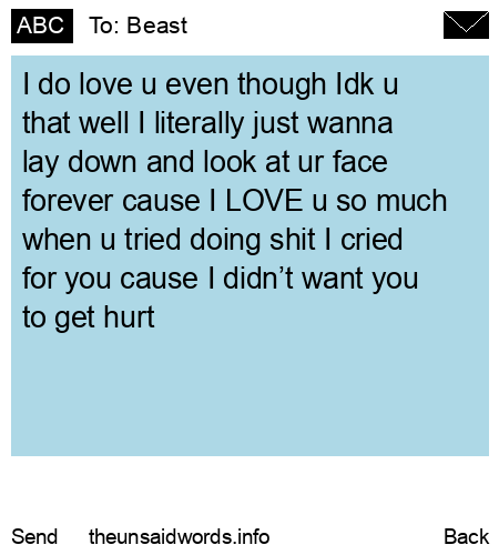 unsent message to Beast