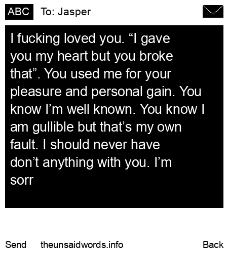 unsent message to Jasper