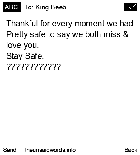 unsent message to King Beeb