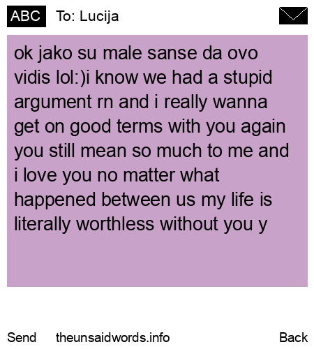 unsent message to Lucija