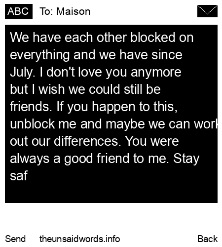 unsent message to Maison