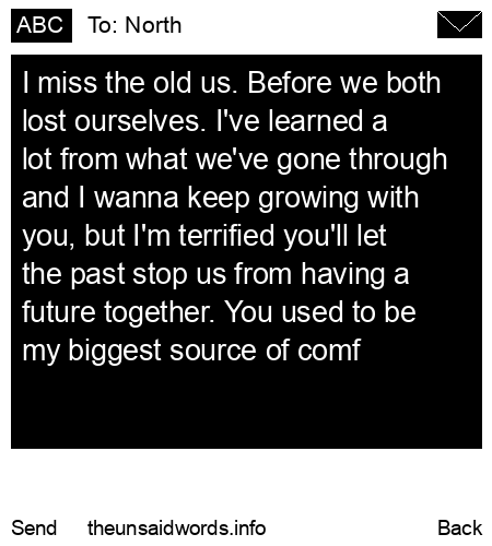 unsent message to North