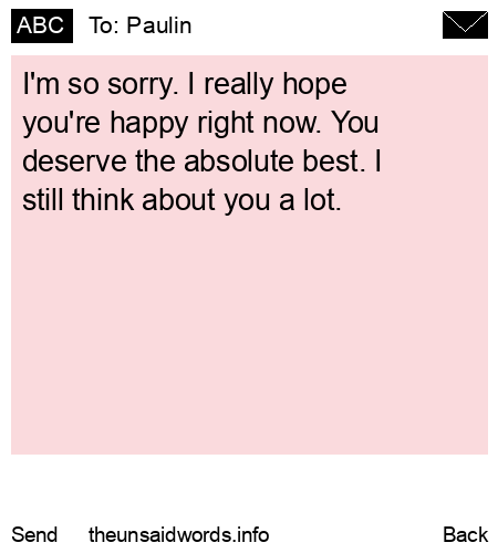 unsent message to Paulin