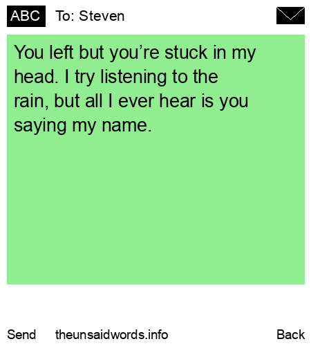 unsent message to Steven