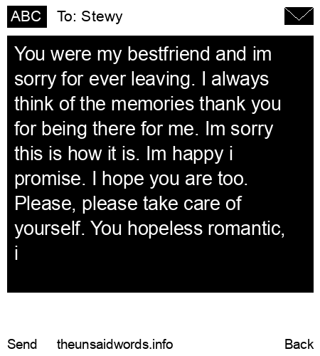 unsent message to Stewy