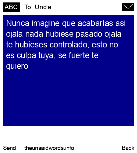 unsent message to Uncle