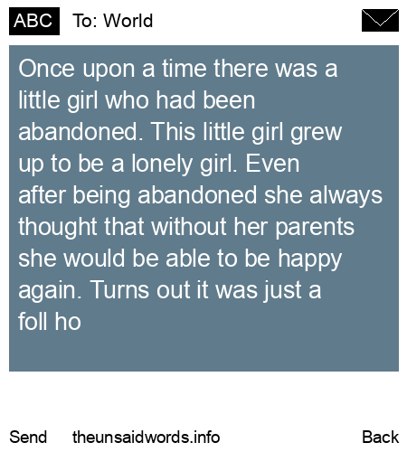 unsent message to World
