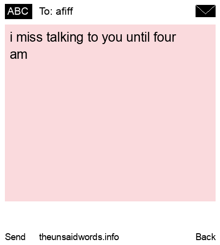 unsent message to afiff