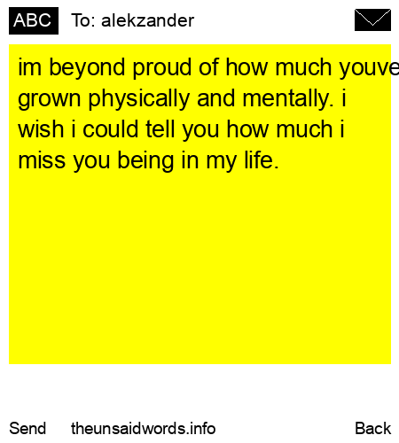 unsent message to alekzander