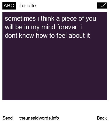 unsent message to allix