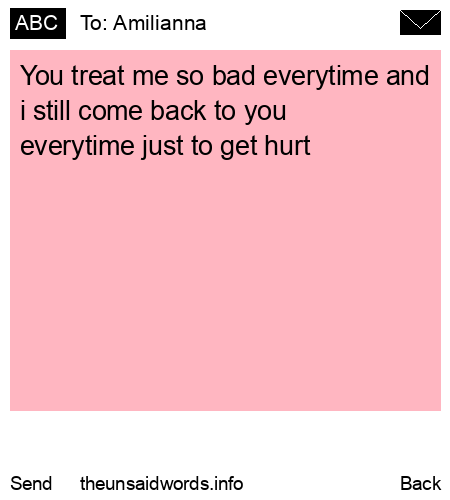 unsent message to Amilianna