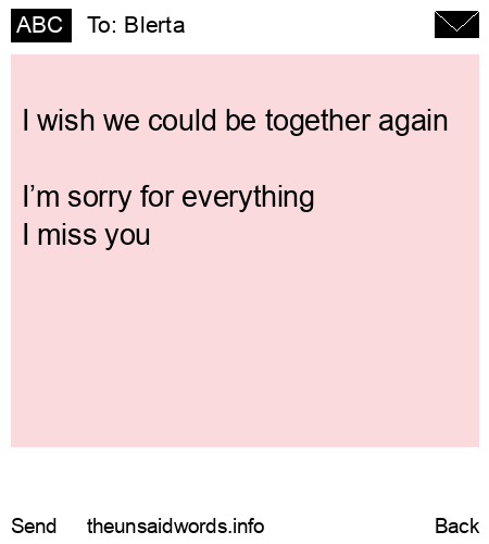 unsent message to Blerta