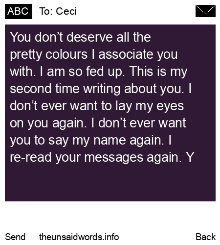 unsent message to Ceci