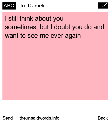 unsent message to Dameli