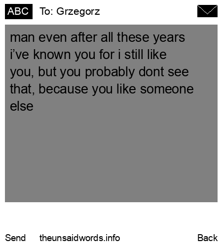 unsent message to Grzegorz