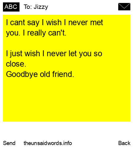 unsent message to Jizzy