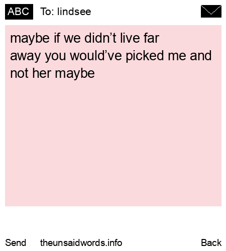 unsent message to lindsee