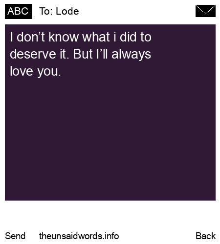 unsent message to Lode