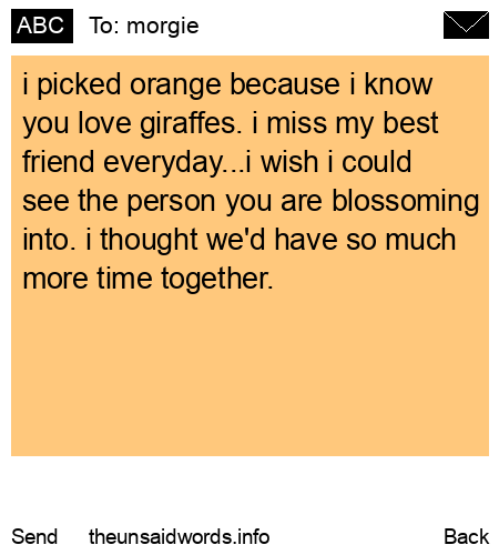 unsent message to morgie