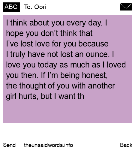 unsent message to Oori