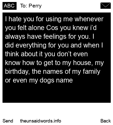 unsent message to Perry
