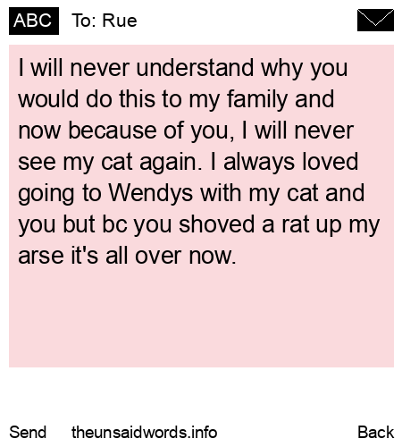 unsent message to Rue