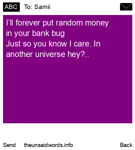 unsent message to Samii