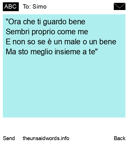 unsent message to Simo