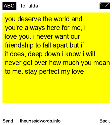 unsent message to tilda
