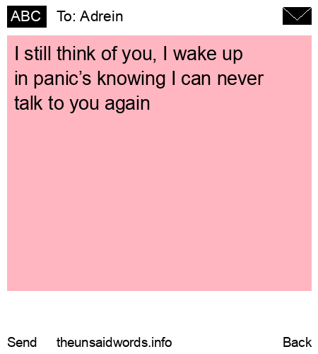 unsent message to Adrein