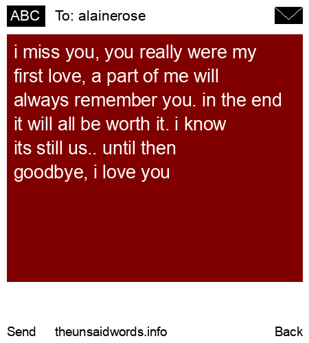 unsent message to alainerose