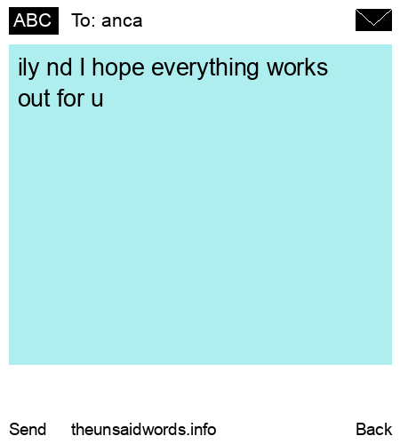 unsent message to anca