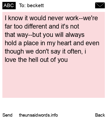 unsent message to beckett